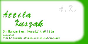 attila kuszak business card